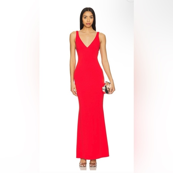 New! Katie May x Revolve Tina Red Low Back Gown in Cherry 🍒 Small NWT! - Picture 4 of 12